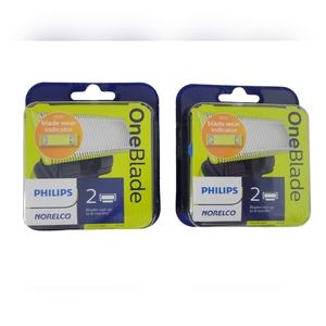 Lot of 2 Philips Norelco QP220/80 One Blade Replacement Blades, 4 Blades Total